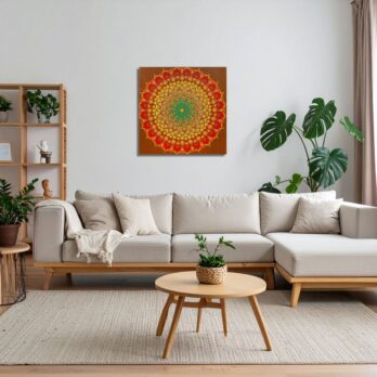 Tableau mandala vibratoire "Automne"