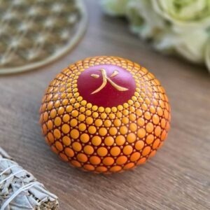 Élément Feu • Galet Feng Shui Rouge & Orange